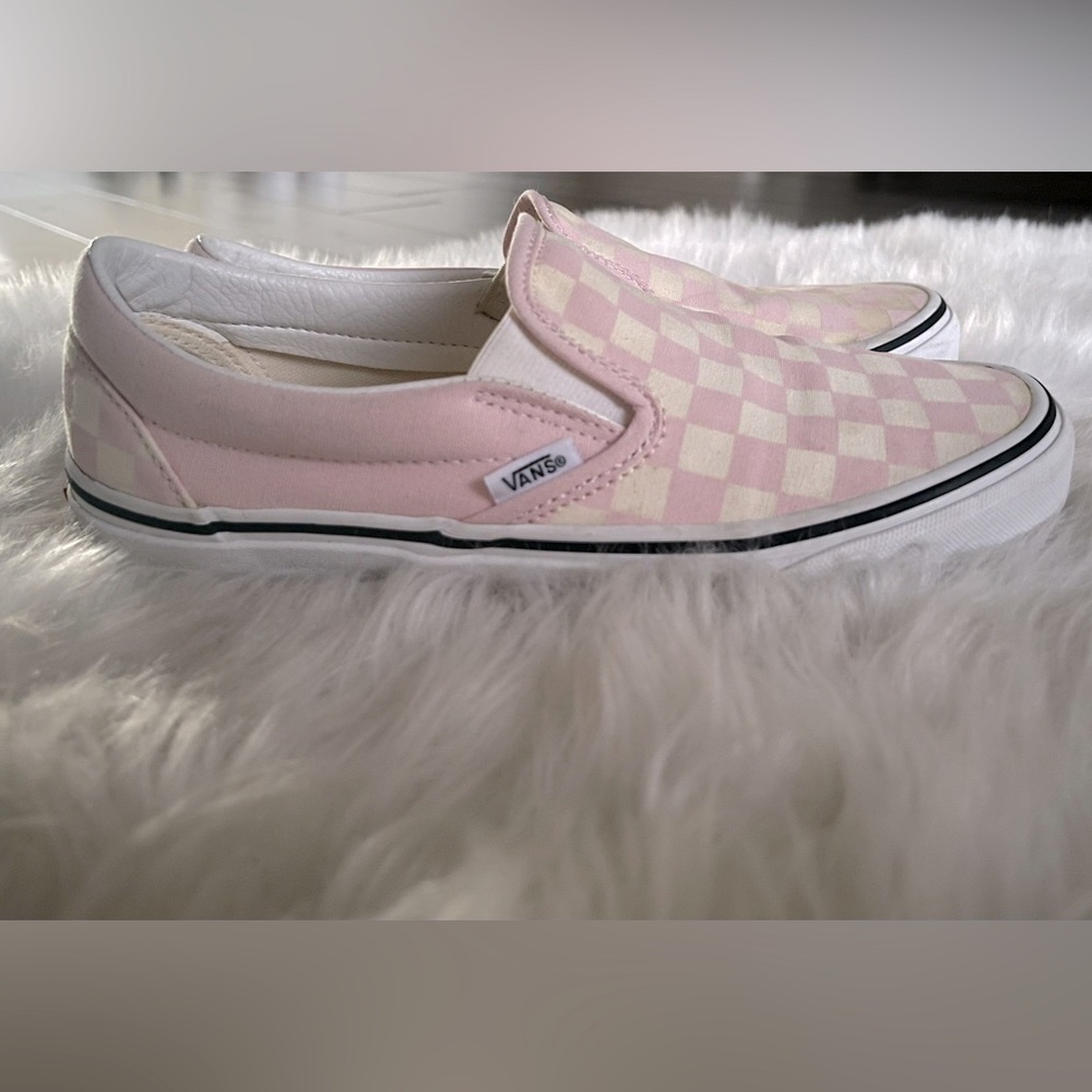 checkerboard slip-on vans